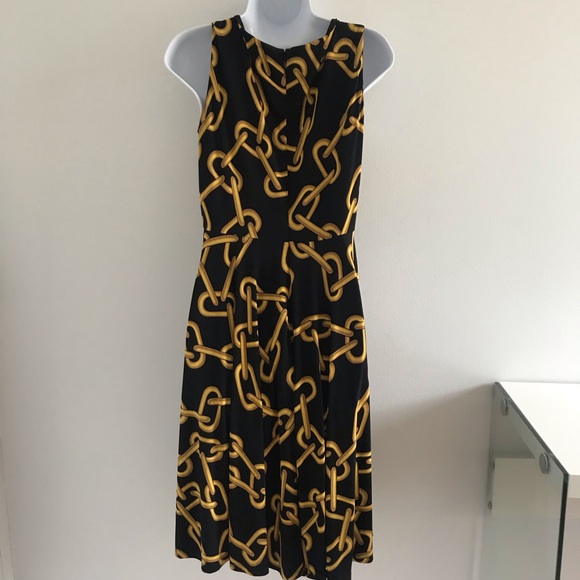 Isaac Mizrahi Gold Chain Black Fit and Flare Dress - Picture 12 of 16